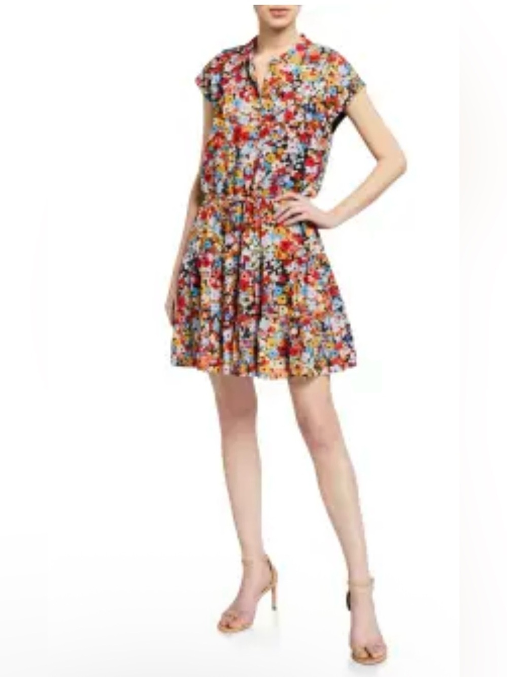 Rebecca Minkoff Ollie Floral-Print Crepe Mini Dress Size Small